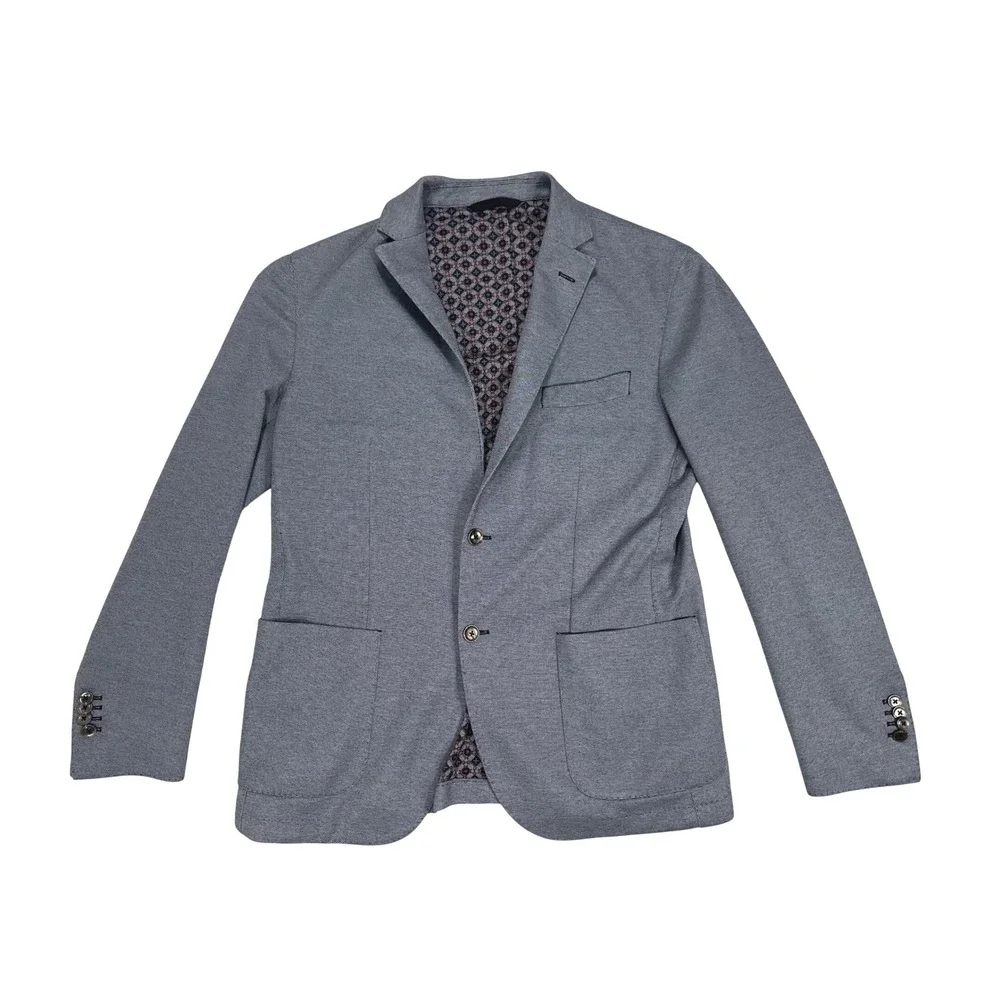 Luigi Bianchi Rough Grey Cotton Blend Blazer Sport Coat Made in Italy Size 52‎ R